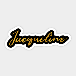 Jacqueline Name Hand Lettering in Faux Gold Letters Sticker